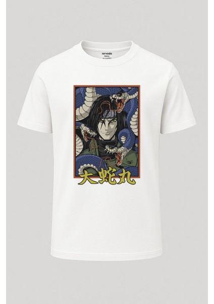 Orochimaru Yılan Baskılı Naruto Tişört - Anime Uzun T-Shirt