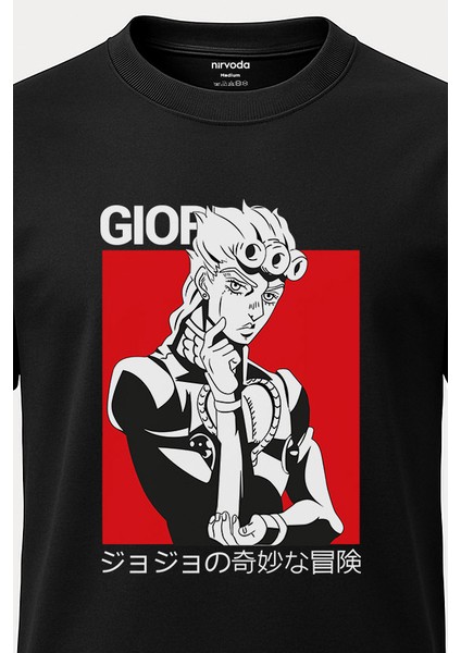 Giorno Giovanna Jojos Bizarre Siyah Tişört - Baskılı Uzun T-Shirt fırsatları
