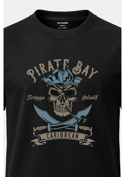 Korsan Kurukafa Baskılı Tişört - Uzun T-Shirt fırsatları