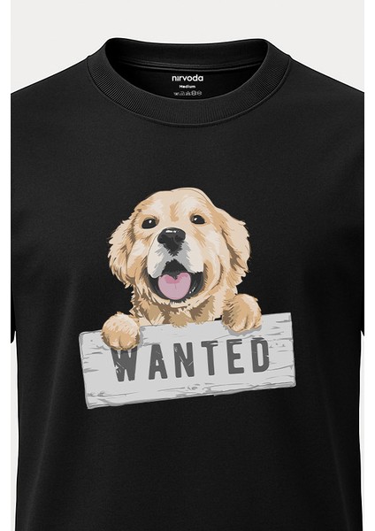 Wanted Golden Köpek Baskılı Tişört - Uzun T-Shirt fırsatları