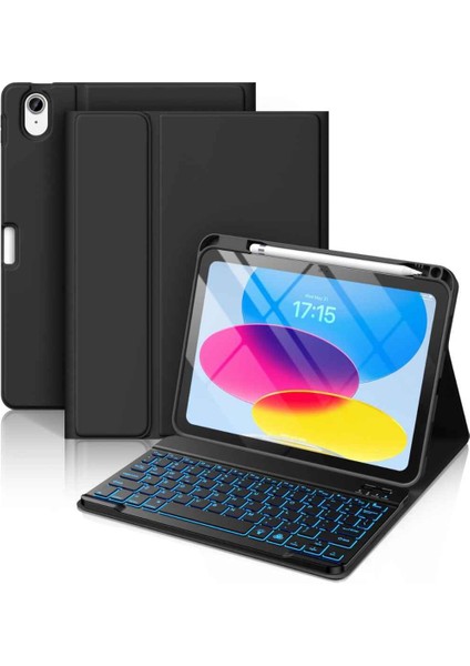 iPad 10. 11. Nesil Uyumlu Model A3354, A3355, A3356 A2696, A2757, A2777, A3162 Klavyeli Tablet Kılıfı