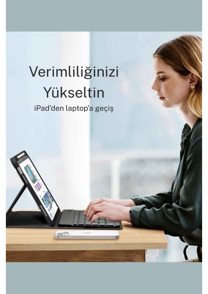 iPad 10. 11. Nesil Uyumlu Model A3354, A3355, A3356 A2696, A2757, A2777, A3162 Klavyeli Tablet Kılıfı indirimleri