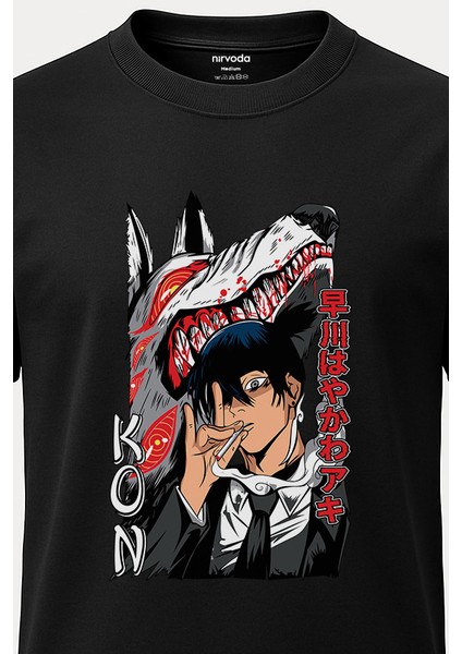 Kon Aki Chainsaw Man Tişört - Uzun Anime T-Shirt fırsatları