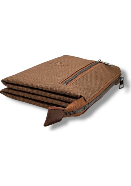 Kanvas Kumaş Unisex El Çantası, El Portföyü - Taba