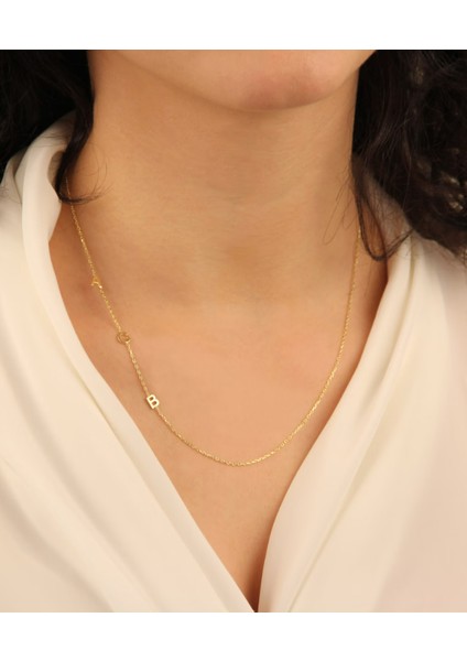 Harf Yazılı 14 Ayar Altın Kolye