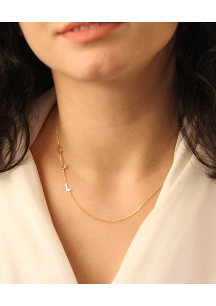 Harf Yazılı 14 Ayar Altın Kolye