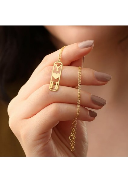 Harf Yazılı 14 Ayar Altın Kolye