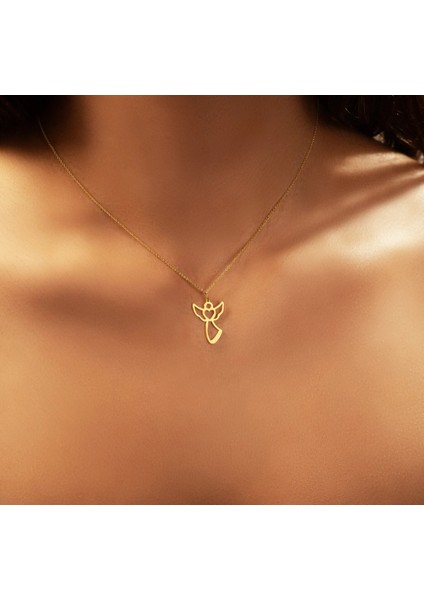 Melek Kanadı 14 Ayar Altın Kolye