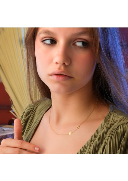 Harf Yazılı 14 Ayar Altın Kolye