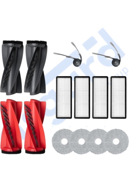 Roborock Qrevo Curv Uyumlu 2 Ana Fırça 2 Yan Fırça 4 Filtre 4 Mop