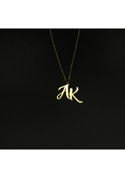 Harf Yazılı 14 Ayar Altın Kolye