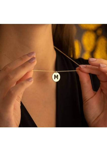 Harf Yazılı 14 Ayar Altın Kolye