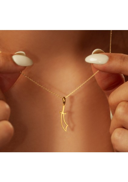 Zülfikar Kılıcı 14 Ayar Altın Kolye