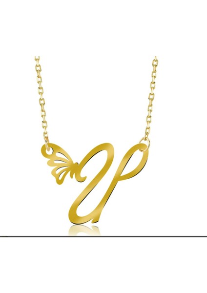 U Harf 14 Ayar Altın Kolye