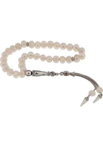 Doğal Taşlı Inci Taşlı Taşlı Gümüş Tesbih