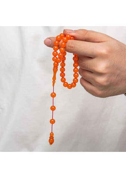 Sıkma Kehribar 925 Ayar Gümüş Tesbih