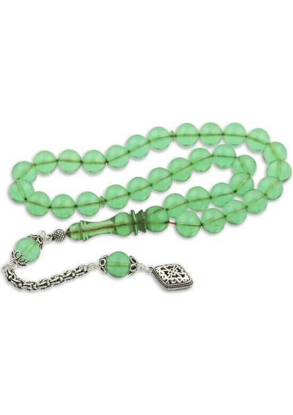 Ateş Kehribar 925 Ayar Gümüş Tesbih