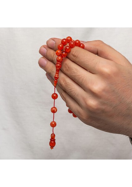 Sıkma Kehribar 925 Ayar Gümüş Tesbih