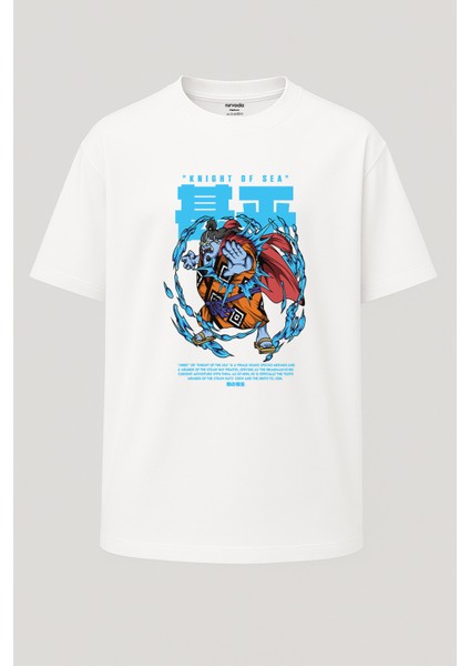 Oversize Jinbei Knight Of Sea One Piece Baskılı Unisex Tişört