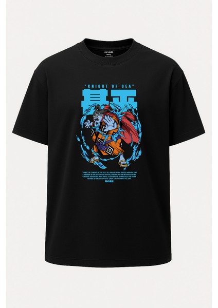 Oversize Jinbei Knight Of Sea One Piece Baskılı Unisex Tişört