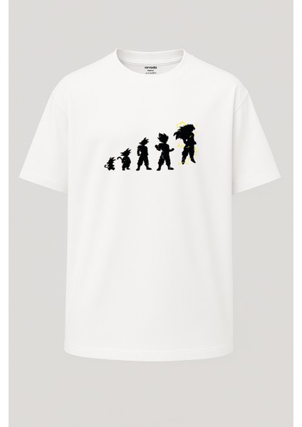 Oversize Goku Evrim Baskılı Unisex Tişört
