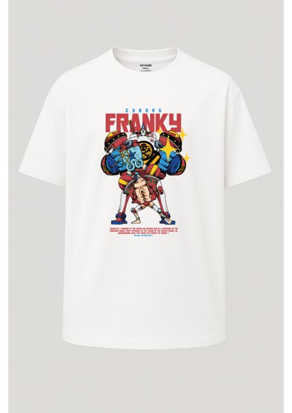 Oversize Cyborg Franky One Piece Baskılı Tişört