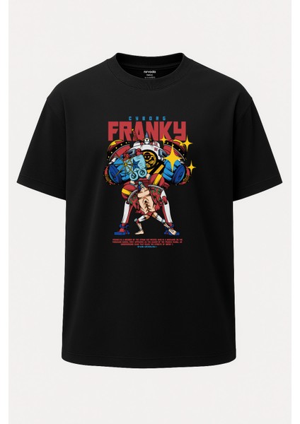 Oversize Cyborg Franky One Piece Baskılı Tişört