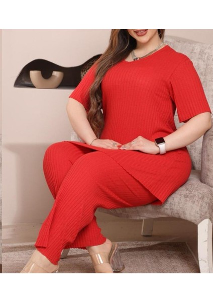 Büyük Beden Yazlık Tunik Pijama Takımı %100 Pamuk 2xl 3xl 4xl fiyatları