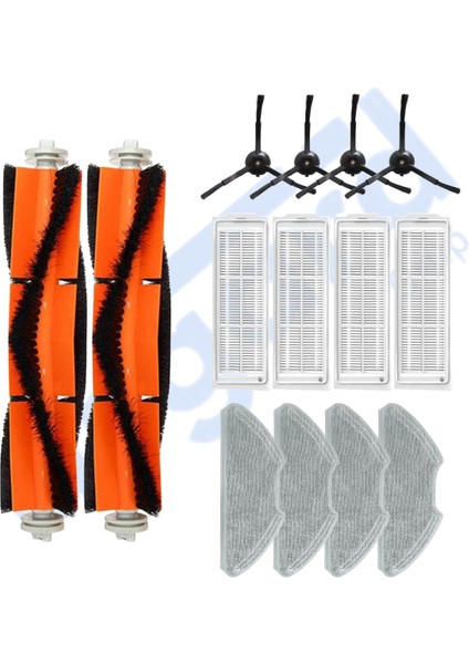 Xiaomi Mop 2 Pro (MJST1SHW) -Mop 2 Lite Uyumlu 2 Ana Fırça 4 Yan Fırça 4 Filtre 4 Mop