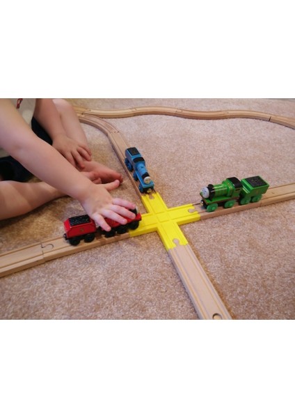 Oyuncak Ahşap Tren Rayları / Oyuncak Ahşap Demiryolu Rayları / Düz Geçiş / Brıo Thomas Ikea Ebay Uyumlu (Plastik Aparattır!!!)