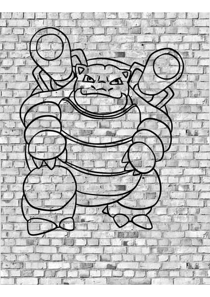 Blastoise Pokemon Duvar Heykeli 2d (Plastik Aparattır!!!)