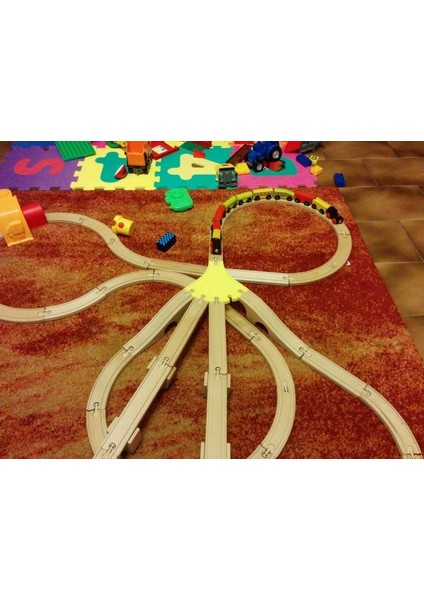 Oyuncak Ahşap Tren Rayları / Oyuncak Ahşap Demiryolu Rayları / Yumuşak Bölmeler 5 Katlı / Brıo Thomas Ikea Ebay Uyumlu (Plastik Aparattır!!!) indirimleri