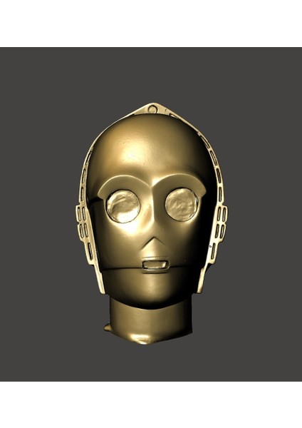 C-3po Kafa - Yüksek Çözünürlüklü - Içi Boş (Plastik Aparattır!!!)