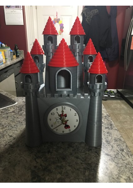 Normal Saat Mekanizması Için Disney'den Esinlenen Kale Saati (Plastik Aparattır!!!)