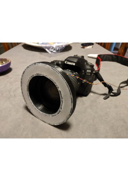 Makro Fotoğrafçılık Için LED Flaş Halkalı Difüzör - Reflex Canon Eos - 67 mm Çap (Plastik Aparattır!!!) fırsatları