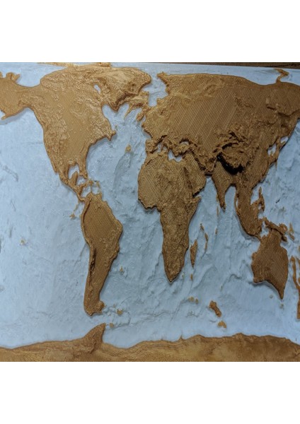Batimetri ile Dünya Haritası (Plastik Aparattır!!!)