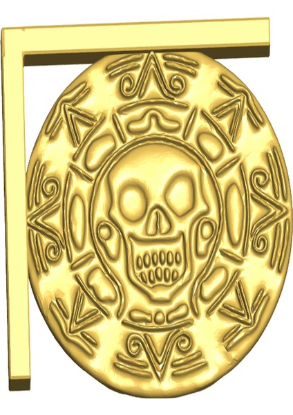 Aztek Altın Madeni Para Raf Braketi (Vida Veya Bant Montajı) (Plastik Aparattır!!!)