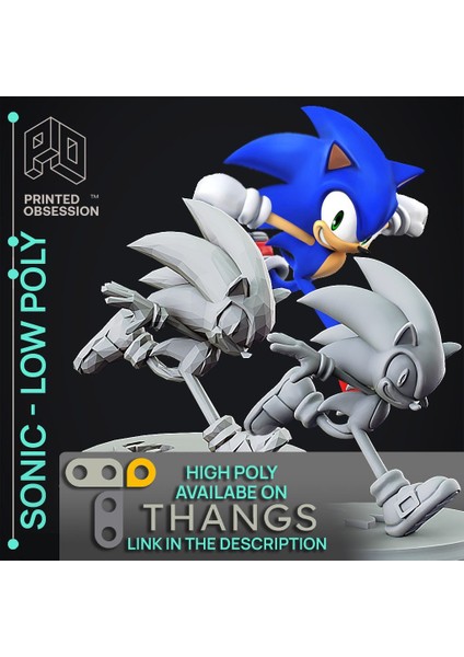 Sonic - Düşük Poli - Hayran Sanatı (Plastik Aparattır!!!)