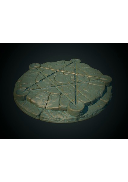 Pentagram Taş Daire (Desteksiz, Fdm Dostu) (Plastik Aparattır!!!)