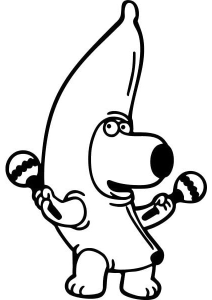 Brian Griffin Banana Takım Duvar Sanatı (Plastik Aparattır!!!)