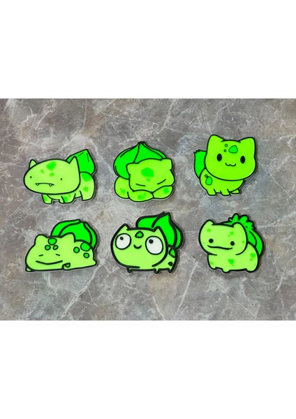 Sevimli Bulbasaur Chibi Pokemon Buzdolabı Mıknatıs/anahtar/pin/saç Klibi (Plastik Aparattır!!!)
