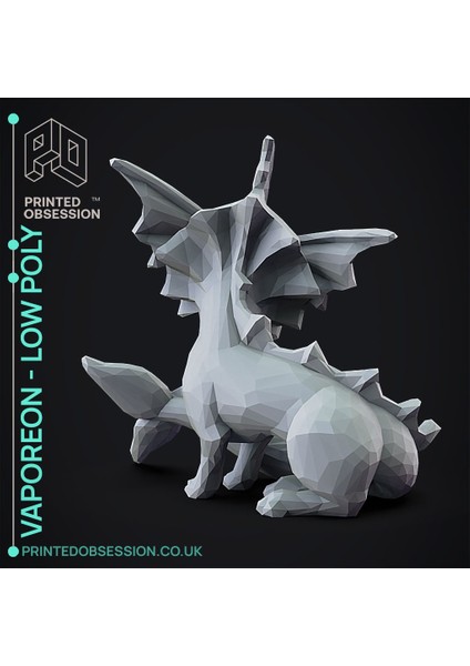 Vaporeon - Pokemon - Düşük Poli Hayran Sanatı (Plastik Aparattır!!!) fırsatları