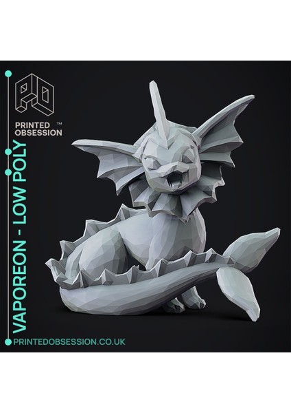 Vaporeon - Pokemon - Düşük Poli Hayran Sanatı (Plastik Aparattır!!!) indirimleri