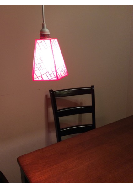 Sarkıt Abajur - Kare Desenli (Plastik Aparattır!!!) modelleri