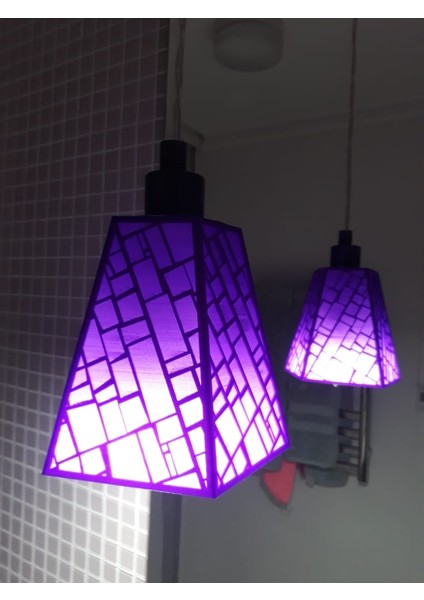 Sarkıt Abajur - Kare Desenli (Plastik Aparattır!!!) indirimleri