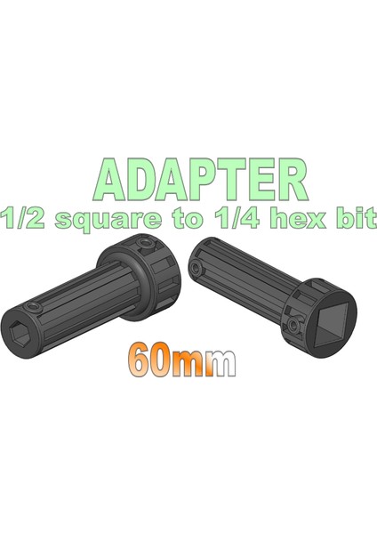 Adaptör 1/2 Kare Ila 1/4 Altıgen Bit 60 mm (Plastik Aparattır!!!) fiyatları