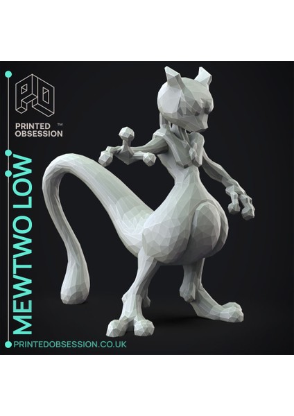Mewtwo - Düşük Poli - Pokemon - Hayran Sanatı (Plastik Aparattır!!!) modelleri
