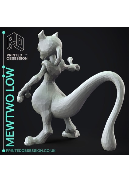 Mewtwo - Düşük Poli - Pokemon - Hayran Sanatı (Plastik Aparattır!!!) indirimleri
