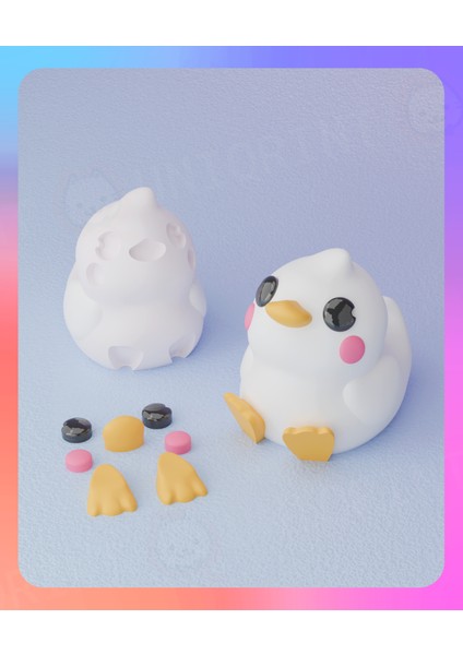 Little Duck Keychain & Pen Rest (Ayrılmış Parçalar) (Plastik Aparattır!!!)