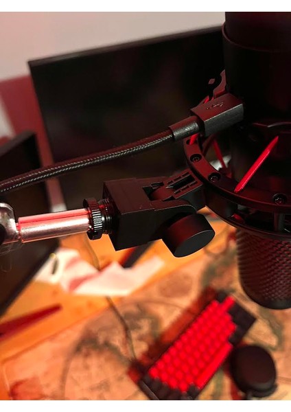 Geliştirilmiş Hyperx Quadcast - Mikrofon Kolu Adaptörü (Plastik Aparattır!!!) modelleri